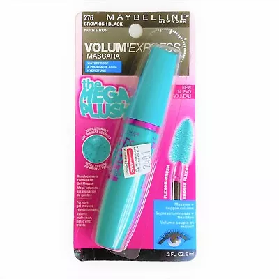 🎀 Maybelline Volum'express Mascara The Mega Plush 276 Brownish Black Waterproof • $3.99