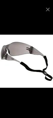 Bolle B-Line BL10CF PC Frame Smoke Safety Glasses Wrap Around With Cord. • £3.99
