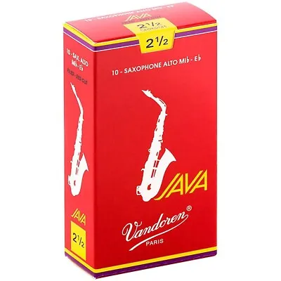 Vandoren Java Red Alto Saxophone Reeds Strength 2.5 Box Of 10 • $34