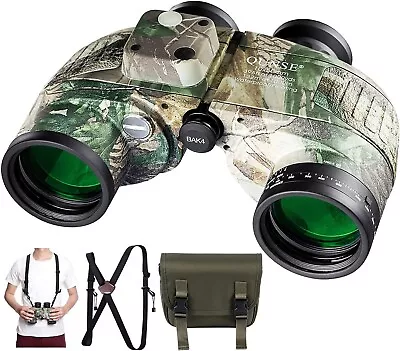 Qunse Camouflage 10X50mm Marine Waterproof Military Binoculars With Compass • $100