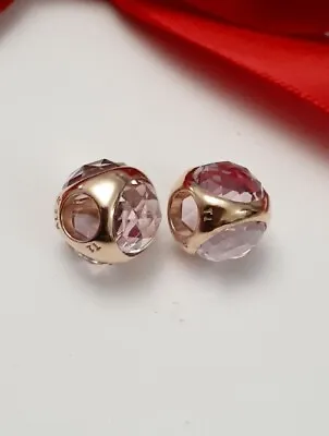 $69 • Buy 1 X New Genuine Pandora RADIANT DROPLET Rose GOLD PINK FACETED Charm #782095
