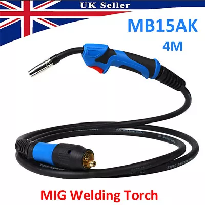 MIG Welding Torch MB15AK Euro EU Connector Gun 4M Gas Conversion Kit For Welder • £30