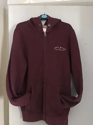 Jack Wills Burgundy Zip Hoodie Mens X Small • £2.99