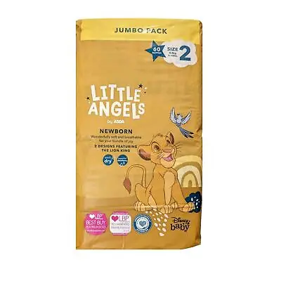 Little Angels Size 2 Nappies NewBorn Disney Jumbo 60 Pack • £7.79