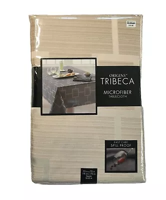 Origins Tribeca Microfiber Tablecloth Square Beige/Taupe 70x70  • $20