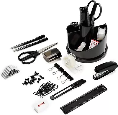 Deli Office Supplies Set Desk Accessory Organizer Kit Stapler Set Rotating  • $49.99