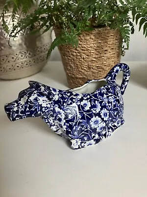 Blue And White Floral Decorated Cow Shaped Creamer • £29.99