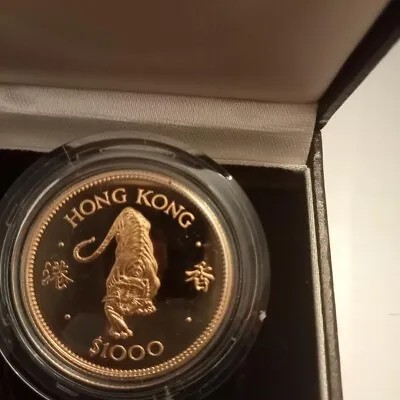 Gold Proof Hong Kong $1000 Tiger 1986 Boxed & COA. You Do Not See Many Of These. • £1100