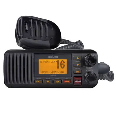 Uniden UM385 Fixed Mount VHF Radio Reliable Communication On The Water Black • $114.09