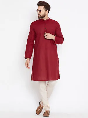 Indian 100% Cotton Mens Shirt Long Homewear Kurta Cultural Men's Wear S-7XL • $16.89