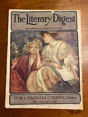 Alphonse Mucha Cover Magazine - The Literary Digest Jan 4 1908 • $39