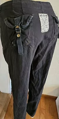 Da-Nang Surplus Cargo Pants Women's Black  100% Silk Womens Large In VGUC • $49.95