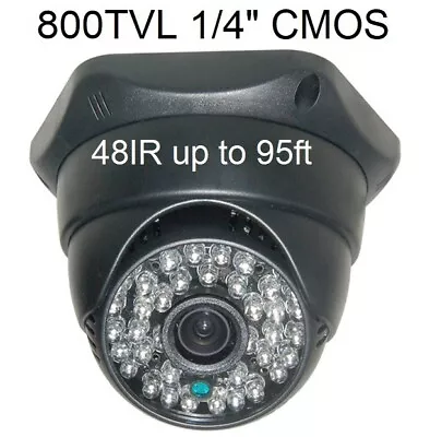 FT-B4S118 800TVL CMOS 1/4  48IRxF0.5mm Up To 95FT 2MP 3.6mm Lens Dome Camera • $11.72