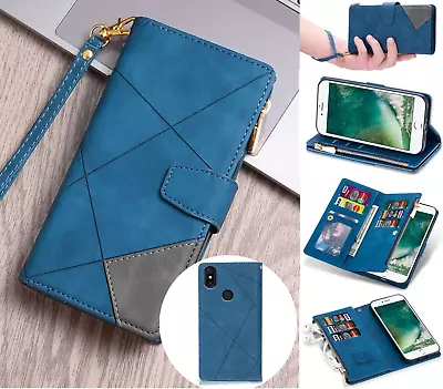 Xiaomi Mi Mix 3 Suede Wallet Collage Line Embossed 9 Card Zip Pocket • $12.90