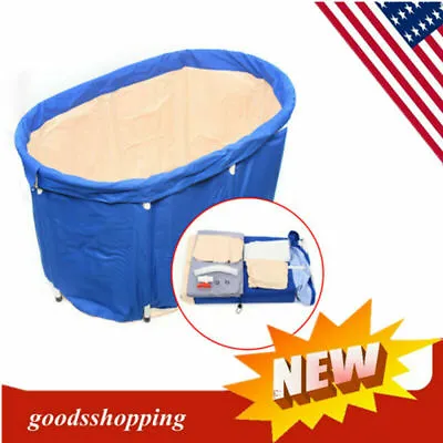 $56.14 • Buy Folding Portable PVC Bathtub Water Spa Tub Bath Bucket Outdoor Adult Bathtub