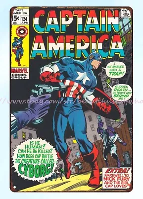 $18.89 • Buy Household Decor Stores 1970 Captain America Second Copy Comics Metal Tin Sign