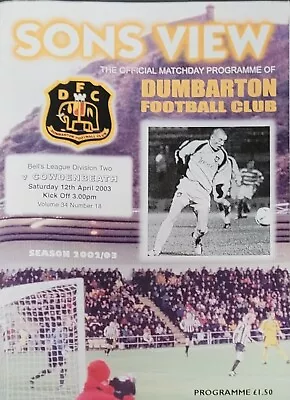 Dumbarton V Cowdenbeath  Bell's League Division Two 2003 • £0.99