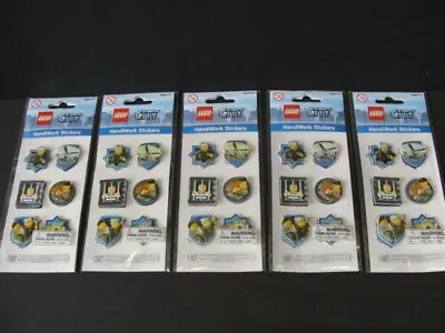 New LEGO City Police Set Of 5 Packages Handiwork Stickers Party Favors Puffy NIP • $12.59