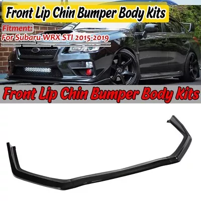 $68.99 • Buy Front Bumper Lip Spoiler Gloss Black For 15-19 Subaru WRX STI V-Limited Style