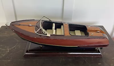 Vtg Chris Craft Style Wooden Model Replica 40s 50s Speed Boat Great Decor -As Is • $70.80