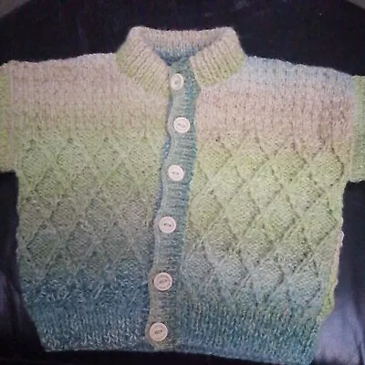 Hand-knitted Cardigan 24inch Chest Approx Fit Age 2 Years • £9