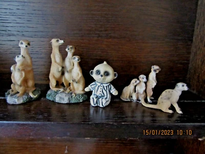 £7.99 • Buy 5 X RESIN? MINIATURE ORNAMENTS OF MEERKATS - (2 X 'Purple Parrot')