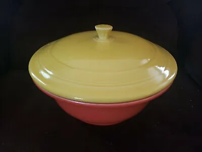 Vintage Homer Laughlin Fiestaware Orange & Yellow Covered  Casserole Dish • $24.99