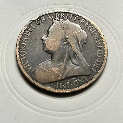 1900 Great Britain  One Penny - Queen Victoria  World Coin Bronze (F43) • $4.99