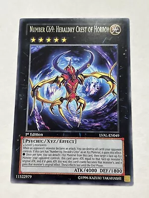 Yugioh Number C69: Heraldry Crest Of Horror LVAL-EN04 1st Edition Rare NM/LP • £2.95