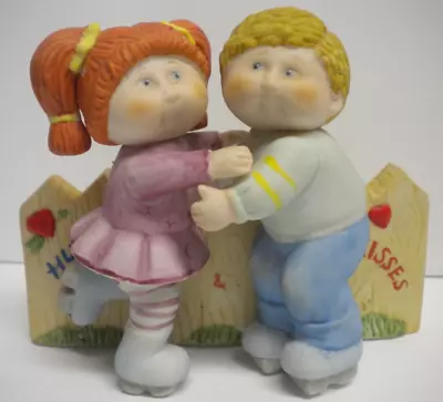 1985 Cabbage Patch Special Thoughts Hugs Kisses Skating Ceramic Figurine 80s VTG • $14.99