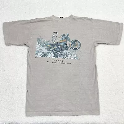 Vintage 90s Sea Dog T Shirt Mens Medium Skeleton Biker Hog’s Up Bahamas Made USA • $21.25