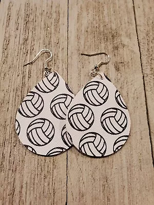Volleyball Faux Leather Lightweight Earrings Volleyball Earrings Stocking Stuffe • $9