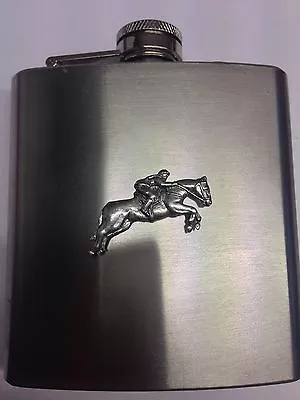 Eventing PP-E04 Horse English Pewter 6oz Stainless Steel Hip Flask   • £17.95