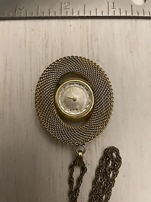 Vintage Estate Goldtone Pendant Watch Necklace  • $8