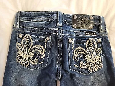 Miss Me Girls Jeans Cuffed Capri Size 12 Yk5959p2 • $24.99