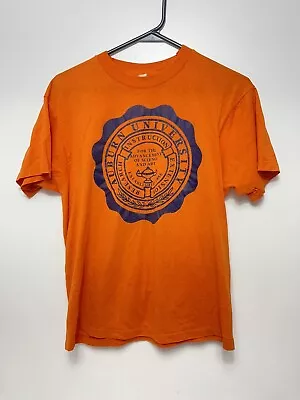 Vintage 90s Auburn University Shirt L  24x 20 Single-Stitch Orange Screen Stars • $34.99