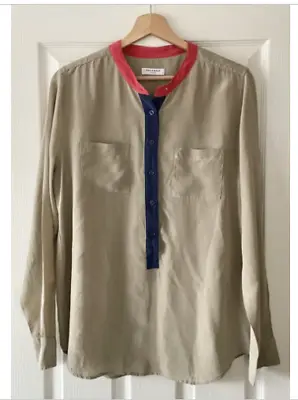 £14 • Buy Equipment Colour Block 100% Silk Blouse Shirt Top L Large