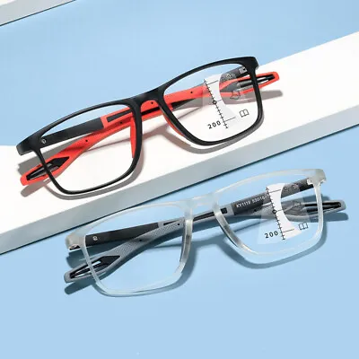 TR90 Square Sports Multifocal Varifocal Progressive Reading Glasses Readers~+4.0 • £14.39