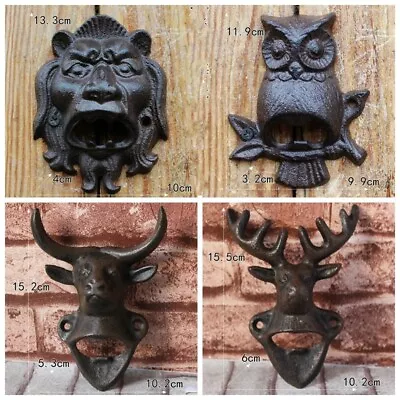 £27.59 • Buy 1 X Iron Bottle Opener Wall Mounted Beer Bar Vintage Buddies Owl Deer Party