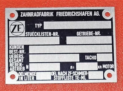 Old Small Classic Car Shield Plaque Zahnradfabrik Friedrichshafen Ag Unused • $12.88