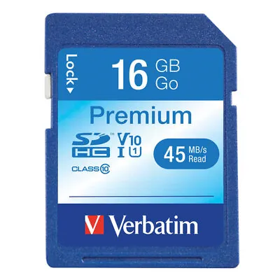Verbatim - SDHC Memory Card (16GB UHS-I V10 U1 Class 10) BLACK  • $4.99