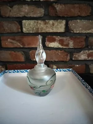 Signed Numbered VANDERMARK Floral Art Glass Perfume Bottle W Dabber Mothers Day  • $22.50