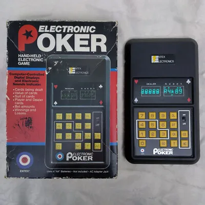 Entex Electronic Video Poker - Handheld Video Game Vintage 1979 - With Box • $19.75