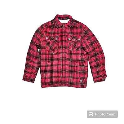 Fox Riders Co. Red Plaid Zip Up Flannel Jacket Men's M • $30