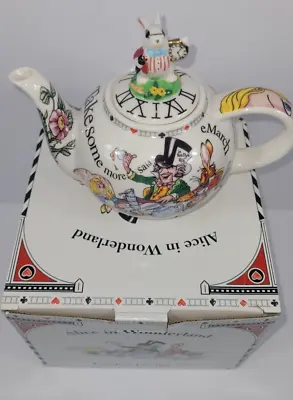 Alice In Wonderland Mad Hatter Tea Party Porcelain Tea Pot & Lid March Hare • $50