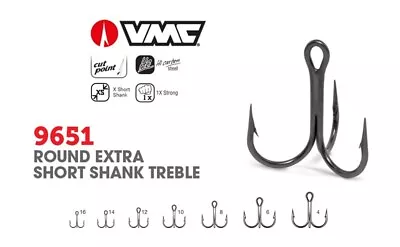 Vmc X-short Round Bend(9651bn)treble Hook-pick Your Size-original Made In France • $49.50