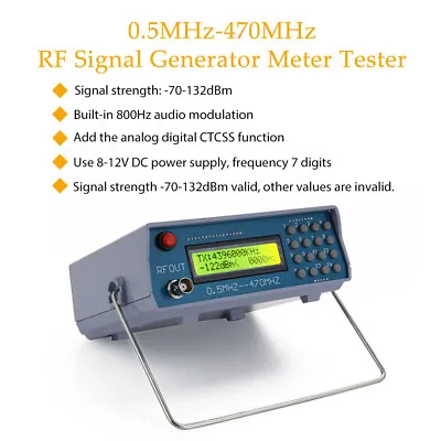 0.5Mhz-470Mhz RF Signal Generator Meter Tester For FM Radio Walkie-Talkie Debug • $85.89