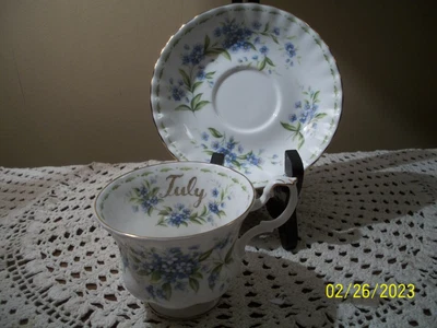 $21.99 • Buy Vintage Royal Albert Flower Of The Month July Forget Me Not Teacup & Saucer Set