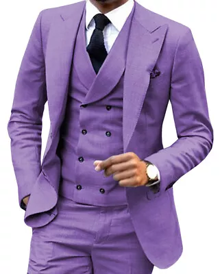 Customize Men 3Pcs Suits Prom Wedding Party Tuxedo Notch Lapel Blazer+Vest+Pants • $71.90