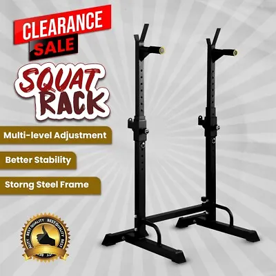 Squat Rack Adjustable Barbell Bar Stand Weight Bench Press Weight Lifting Gym • $59